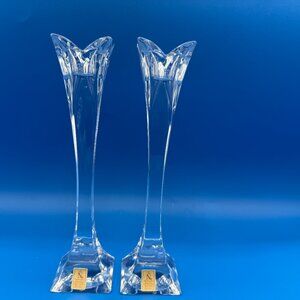 Vintage Nachtmann Bleikristall Candle Holders Pair, NWT, 24% Lead Crystal